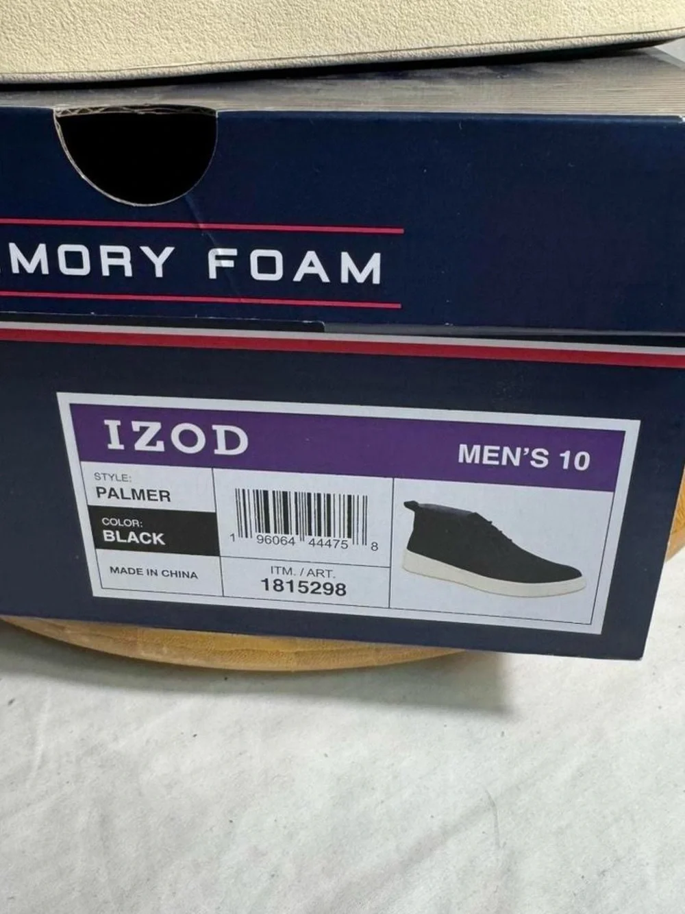 IZOD Palmer Men’s Chukka Boots Black Memory Foam Casual Shoes Size 10 New in Box